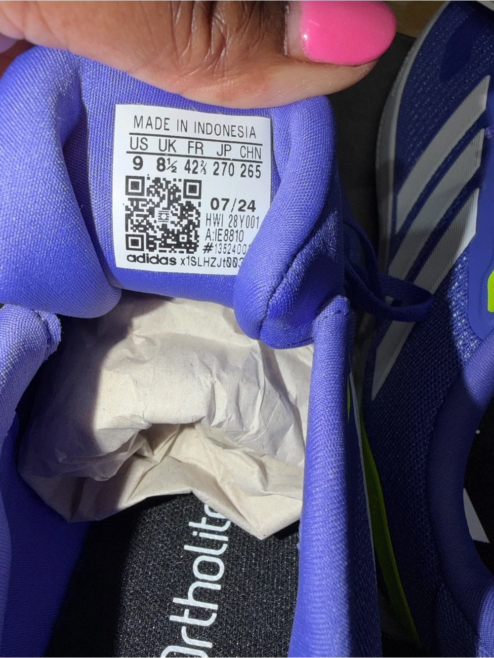 adidas Men's Athletic Running Shoes in Blue with Neon Accents